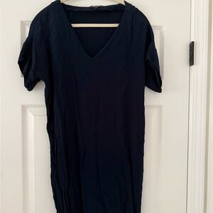 Navy V-Neck T-Shirt Dress